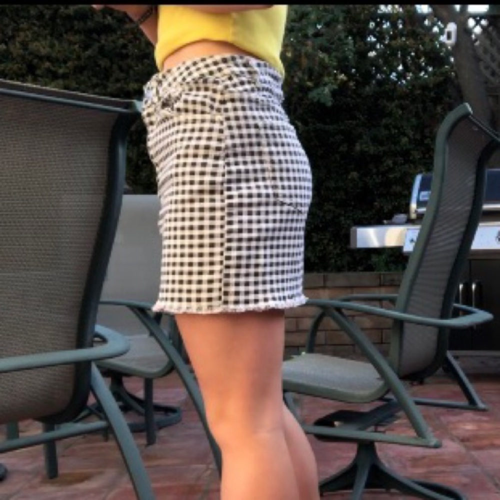 Gingham checkered bodycon mini skirt